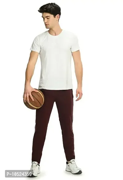 SIKANDER? - Cotton Hosiery Lower for Men with Zip Pockets/Stretchable Trackpant for Workout and Casual Wear - Burgundy Color/L Size-thumb5