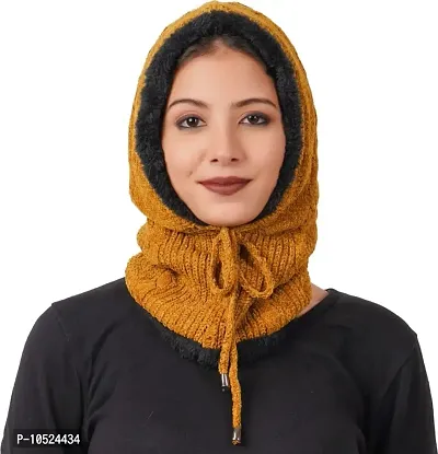 SIKANDER? - Girls Winter Full Face + Neck Cover Beanie/Balaclava Non Visor Cap/Hat - Yellow Color
