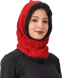 SIKANDER? - Girls Winter Full Face + Neck Cover Beanie/Balaclava Non Visor Cap/Hat - Red Color-thumb2
