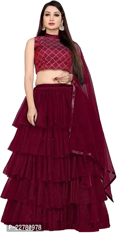 Elegant  Net  Dress Material with Dupatta For Women