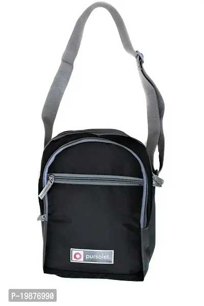 Pursolet Cross Body sling bag Travel Office Business Messenger Bag for Men Women (Black and grey)