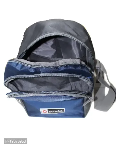 Pursolet Cross Body sling bag Travel Office Business Messenger Bag for Men Women (Blue and Grey)-thumb5