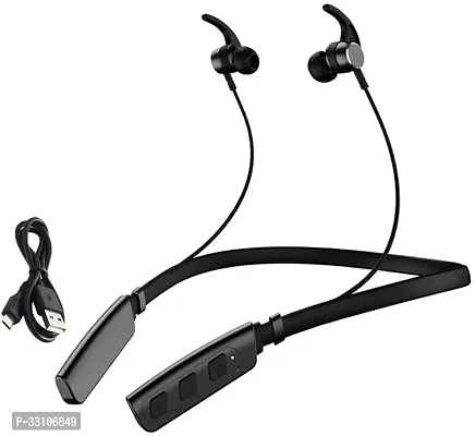 WeRock B235 Wireless Neckband with Mic Powerful Stereo Sound Quality BT Headset W30 Bluetooth Headset (Black, In the Ear)-thumb0