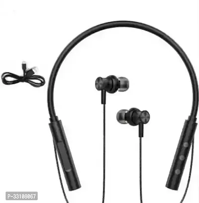 Stylish In-ear  Headphones in Black color in pack of one-thumb0