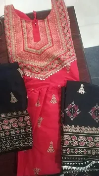 Beautiful Red and Black Rayon Kurta set-thumb1