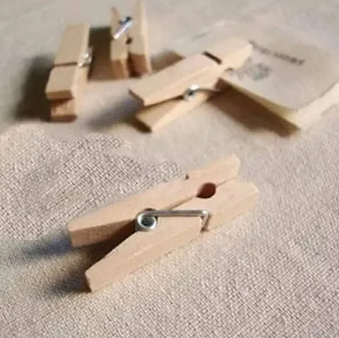 Prescent Mini Multifunction Wooden Clips for Photo hangings, Craft/Art Work, Home Decoration, Papers pins and Much More