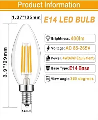 Prescent C35 Candle Led Bulb E14 Base Warm White Edison Filament Bulb for Vintage Effect, Pendants and Decoration (pack of 2)-thumb2