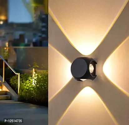 Prescent Led 4 Watts 4 Way UP Down Left Right Modern Wall Light for Indoor Outdoor Use (4 Watts, Warm White)