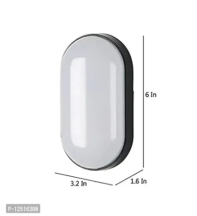 Prescent Led 8W Overhead Oval Shaped Outdoor Wall Light (Warm White, 8W)-thumb3