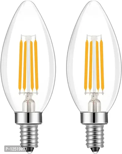 Prescent C35 Candle Led Bulb E14 Base Warm White Edison Filament Bulb for Vintage Effect, Pendants and Decoration (pack of 2)