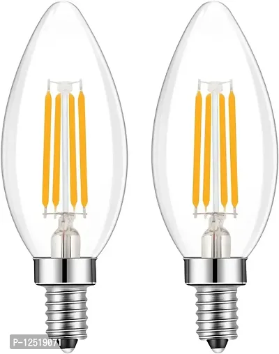 Prescent C35 Candle Led Bulb E14 Base Warm White Edison Filament Bulb for Vintage Effect, Pendants and Decoration (pack of 2)-thumb0