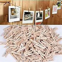 Prescent Mini Multifunction Wooden Clips for Photo hangings, Craft/Art Work, Home Decoration, Papers pins and Much More (Set of 20)-thumb3