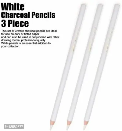 Prescent Set of 3 White Charcoal Pencil Set for Sketching, Drawing and Other Artistic Work-thumb3