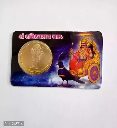 Priyal Faison Elegant Atm Card For Wealth And Money/Gold Plated Coin Inside/Shri Maharaaj Shani Dev Yantra/Card To Keep In Wallet For Wealth/Lucky God Atm Cards/Size Same As Bank Atm Card-thumb0
