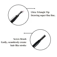 2 in1 Eyebrow Pencil with Brush, Non Transfer Long Lasting Eyebrow Drawing Pencil, Eyebrow Pencil  Brush to Shape, Define and Fill the Eyebrows, Smudge Proof Eyebrow Enhancer for Girls, (Brown)-thumb3