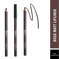 Bold Matte Lipliner Pencil | Long Stay | Smudge Free | Waterproof | Creamy Lip Liner Pencil| Combo of 2-thumb2