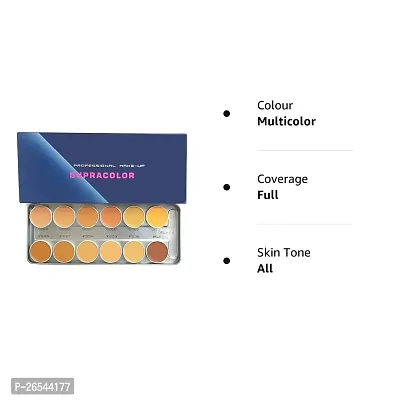 SupraColor Foundation Concealer Cream Palette 12 Colors for Women  Girls, Natural Finish-thumb3