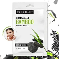 Swiss Beauty Charcoal  Bamboo Instant Detox Sheet Mask Pack of 6-thumb2