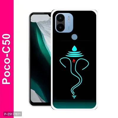 Stylish Multicolor Printed Plastic Back Cover for POCO C50