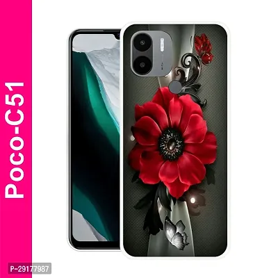 Stylish Multicolor Printed Plastic Back Cover for POCO C51-thumb0