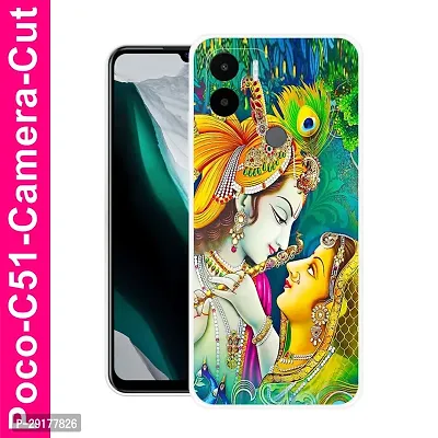 Stylish Multicolor Printed Plastic Back Cover for POCO C51-thumb0