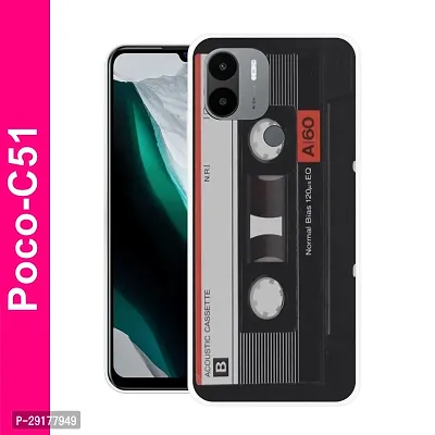 Stylish Multicolor Printed Plastic Back Cover for POCO C51-thumb0