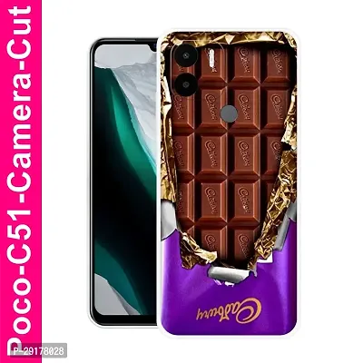 Stylish Multicolor Printed Plastic Back Cover for POCO C51-thumb0