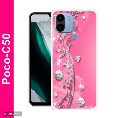 Stylish Multicolor Printed Plastic Back Cover for POCO C50-thumb0