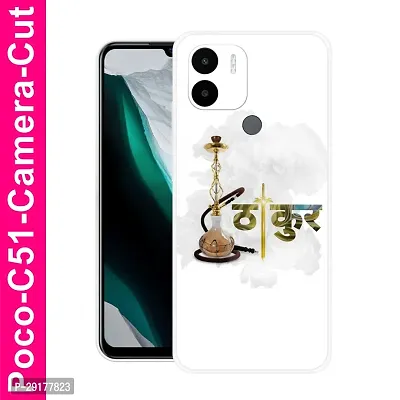 Stylish Multicolor Printed Plastic Back Cover for POCO C51-thumb0