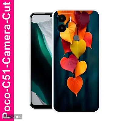 Stylish Multicolor Printed Plastic Back Cover for POCO C51-thumb0