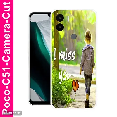 Stylish Multicolor Printed Plastic Back Cover for POCO C51-thumb0