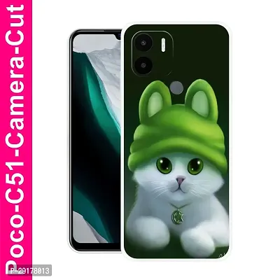 Stylish Multicolor Printed Plastic Back Cover for POCO C51-thumb0