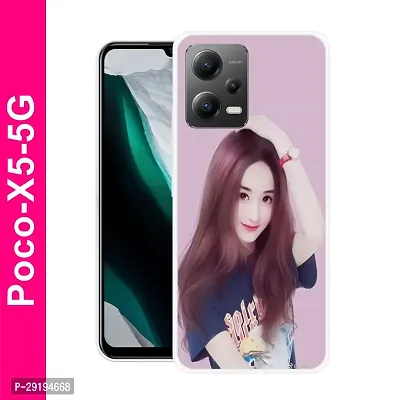 Stylish Multicolor Printed Plastic Back Cover for POCO X5 5G-thumb0