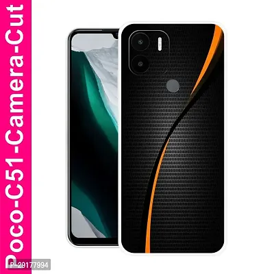 Stylish Multicolor Printed Plastic Back Cover for POCO C51