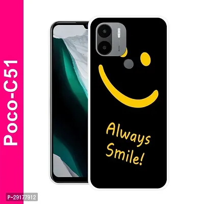 Stylish Multicolor Printed Plastic Back Cover for POCO C51