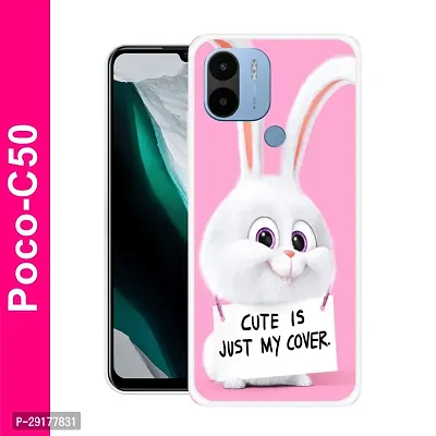 Stylish Multicolor Printed Plastic Back Cover for POCO C50