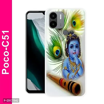 Stylish Multicolor Printed Plastic Back Cover for POCO C51-thumb0