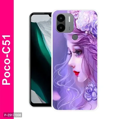 Stylish Multicolor Printed Plastic Back Cover for POCO C51-thumb0