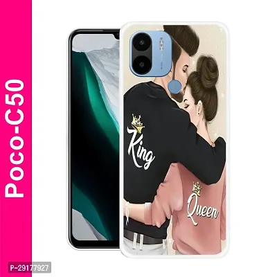 Stylish Multicolor Printed Plastic Back Cover for POCO C50