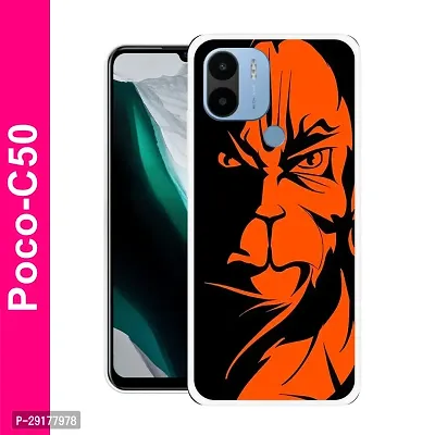 Stylish Multicolor Printed Plastic Back Cover for POCO C50-thumb0