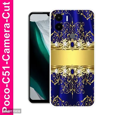 Stylish Multicolor Printed Plastic Back Cover for POCO C51-thumb0