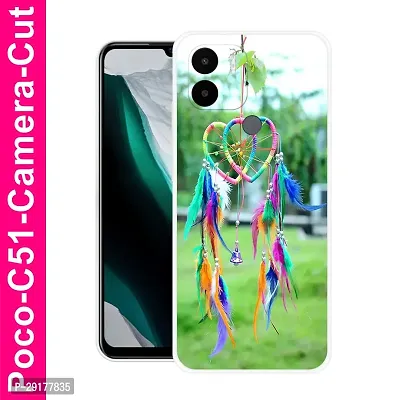 Stylish Multicolor Printed Plastic Back Cover for POCO C51-thumb0