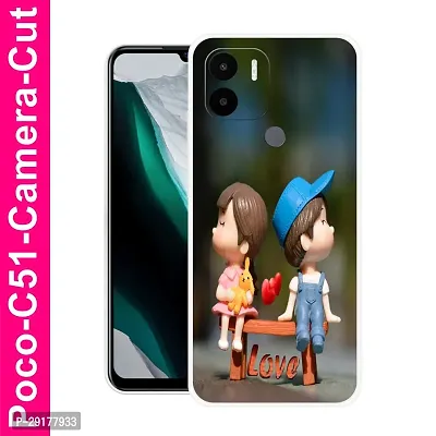 Stylish Multicolor Printed Plastic Back Cover for POCO C51-thumb0