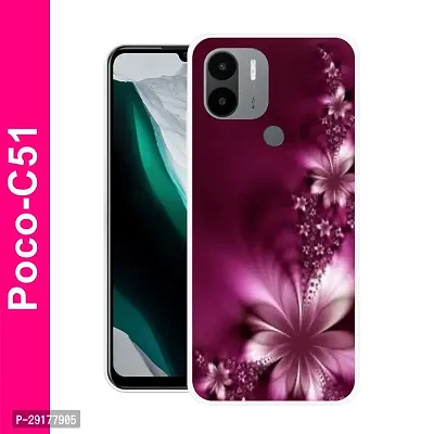 Stylish Multicolor Printed Plastic Back Cover for POCO C51-thumb0