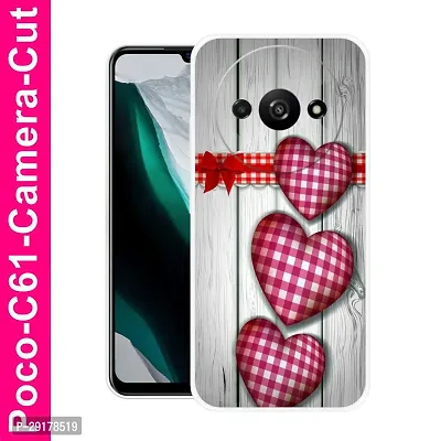 Stylish Multicolor Printed Plastic Back Cover for POCO C61-thumb0