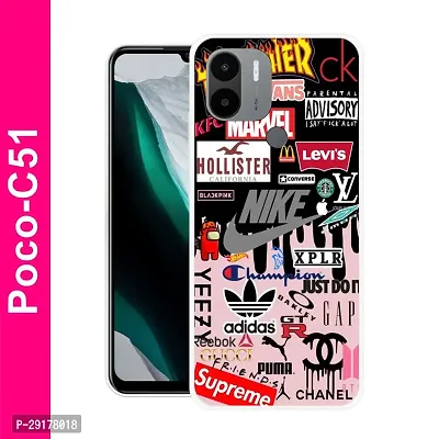 Stylish Multicolor Printed Plastic Back Cover for POCO C51