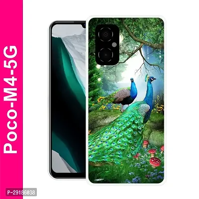 Stylish Multicolor Printed Plastic Back Cover for POCO M4 5G-thumb0