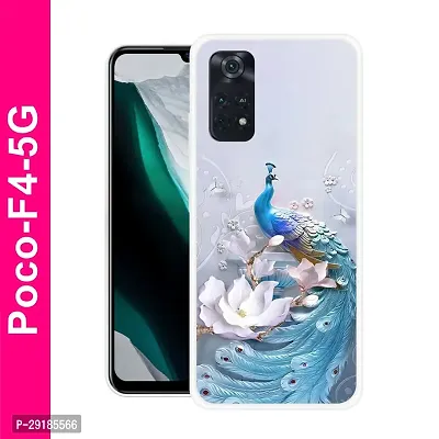 Stylish Multicolor Printed Plastic Back Cover for POCO F4 5G-thumb0