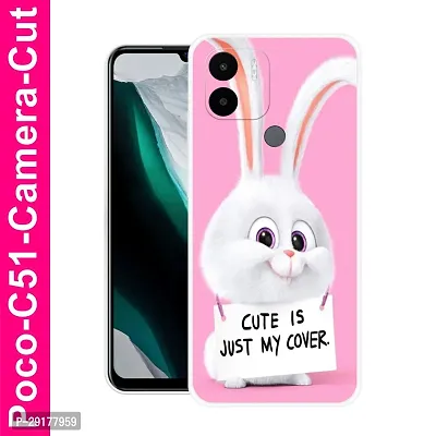 Stylish Multicolor Printed Plastic Back Cover for POCO C51-thumb0