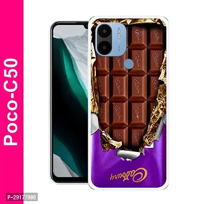 Stylish Multicolor Printed Plastic Back Cover for POCO C50-thumb0